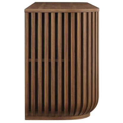 Fortitude 75" Fluted Curved Sideboard Buffet with 4 Doors in Walnut – Modern, view 8