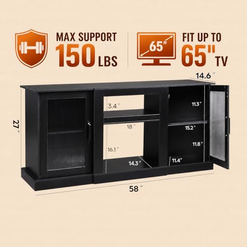 58" Farmhouse TV Stand for 65/60/55 Inch TVs, view 3