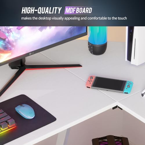 L Shaped 51 Inch Gaming Desk, Corner Computer Desk, PC Gaming Desk, view 6