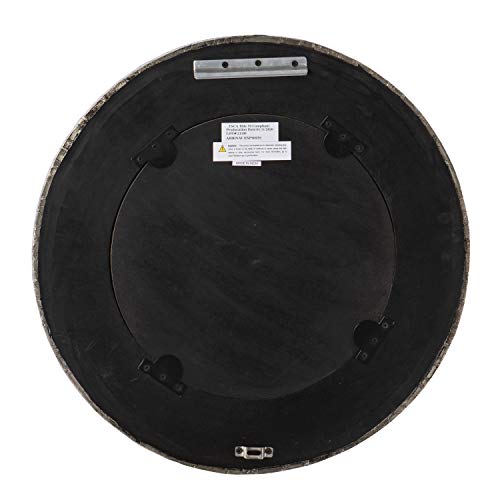 Hessmer Round Decorative Mirror - Transitional Design, Silver Finish - Fully Assembled - Ideal for Bathroom, Entryway (WS1121417)