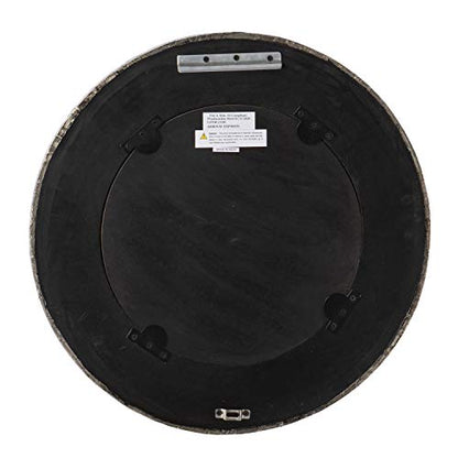 Hessmer Round Decorative Mirror - Transitional Design, Silver Finish - Fully Assembled - Ideal for Bathroom, Entryway (WS1121417)