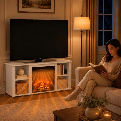 Jensen Entertainment Center Stand with Fireplace for TV up to 55 Inch, view 4