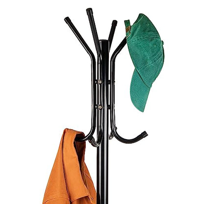 Freestanding Coat Rack, Multi-Tier Organizer for Office and Entryway, Metal, view 5
