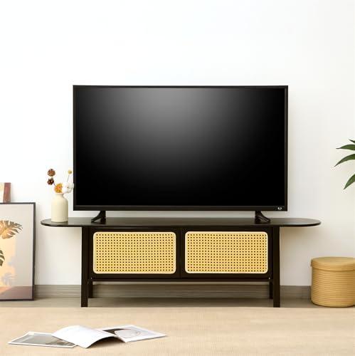 Bamboo TV Stand for TVs up to 65", Accent Entertainment Center with Storage, view 4
