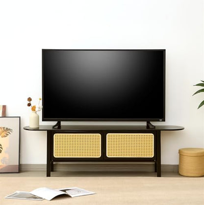 Bamboo TV Stand for TVs up to 65", Accent Entertainment Center with Storage, view 4