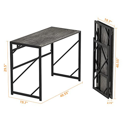 Folding Desk Writing Computer Desk for Home Office No-Assembly, view 4