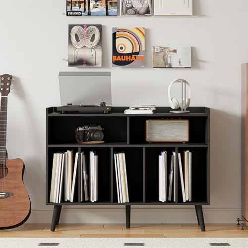 Record Player Stand, Turntable Stand, 2 Open Storage & 5 Shelves, view 5