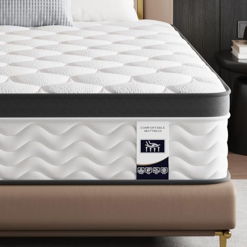Full Size Mattress, 14 Inch Hybrid Bed in a Box, Euro Top Memory Foam, view 2