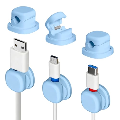 Rotatable Cord Holder for Nightstand, 2026 New 360°Rotating Magnetic Cable Clips, view 2