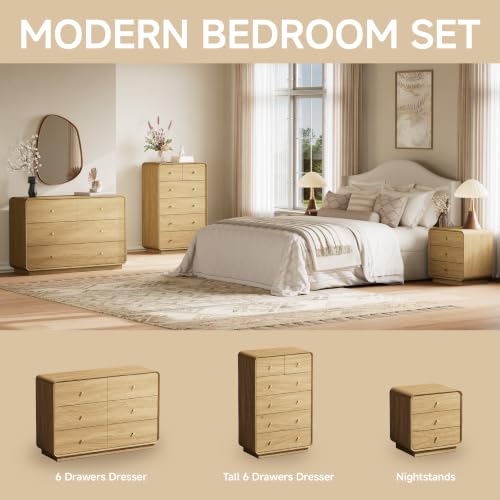 6 Drawer Dresser for Bedroom, view 8