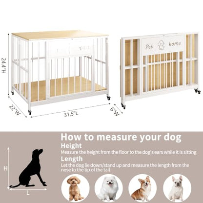 31.5" Foldable Dog Crate Furniture for Small Medium Dogs, view 7