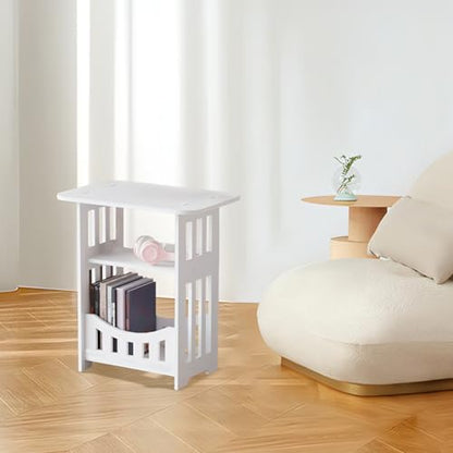 White Nightstand, Small Night Stand Bedroom Furniture, Storage Cabinet for Bedroom, Closet, Living Room