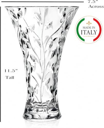 Crystal Laurus Vase 11"-Made In Italy