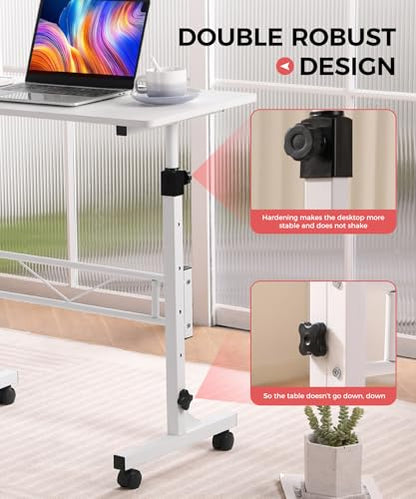 Standing Desk Adjustable Height, Mobile Stand Up Desk with Wheels, view 5