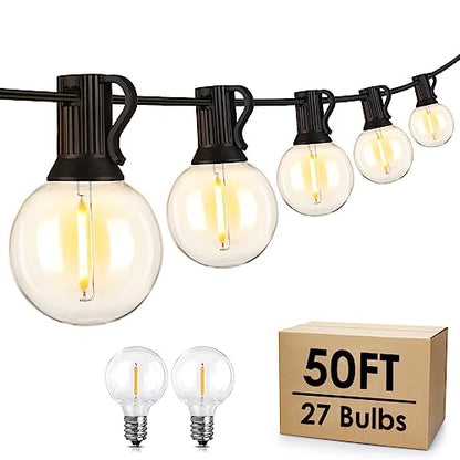 50Ft LED Outdoor String Lights G40 Globe Dimmable Patio Light, view 2