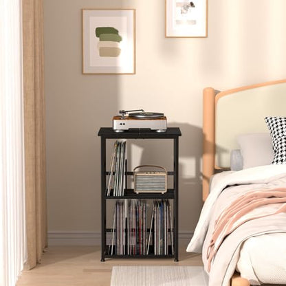 Record Player Stand, Large Vinyl Record Storage Up to 200 Albums, view 6