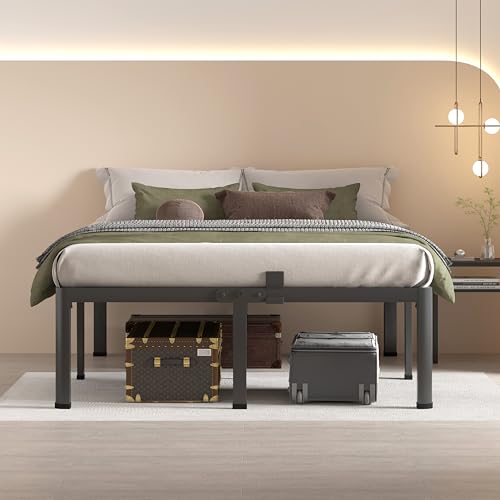 14 Inch King Metal Platform Bed Frame with Round Corner Legs, view 3