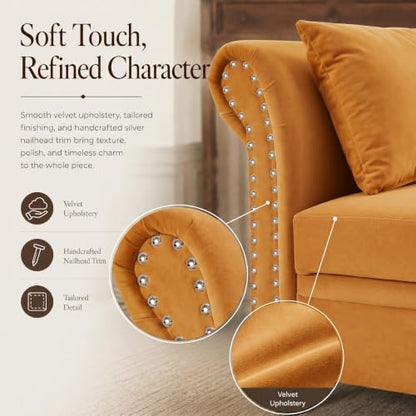 64.5" Velvet Chaise Lounge Chair with Storage, view 8