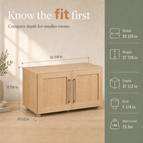 32 Inch Modular Sideboard Storage Cabinet with Soft-Close Doors, view 4