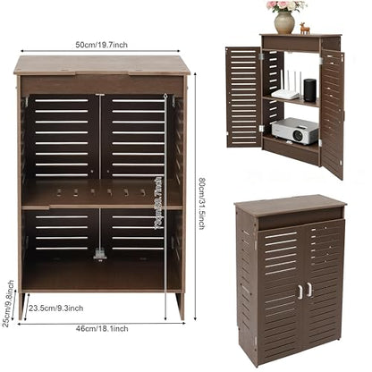 AV Media Cabinets WiFi Router Cable Storage Cabinet W/ Adjustable Shelves, view 3