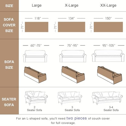Bohemian Baroque Pattern Couch Cover Washable Chenille Beige Taupe Damask Design Sofa Slip Cover for 2 Cushion Couch Living Room Classic Decorative Furniture Protector 71" x 118"