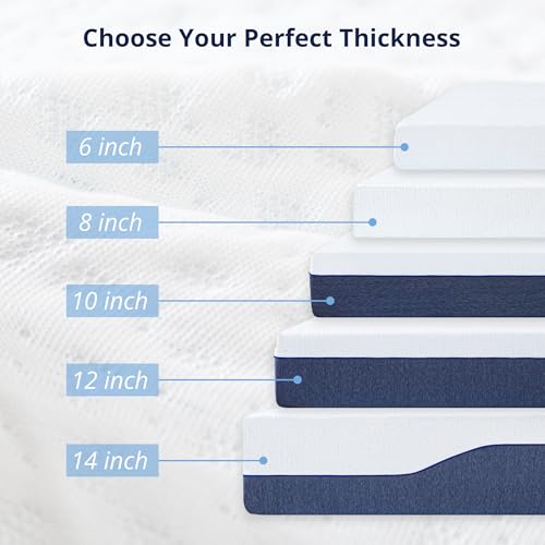 EGOHOME 10 Inch Full Gel Memory Foam Mattress with Charcoal Medium Firm, view 7