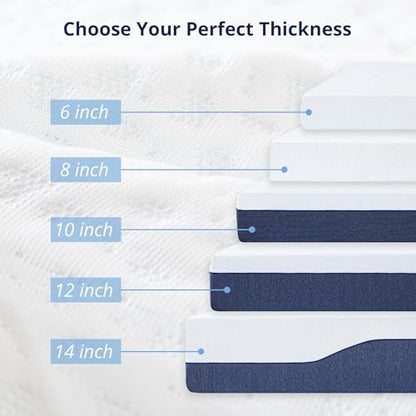 EGOHOME 10 Inch Full Gel Memory Foam Mattress with Charcoal Medium Firm, view 7