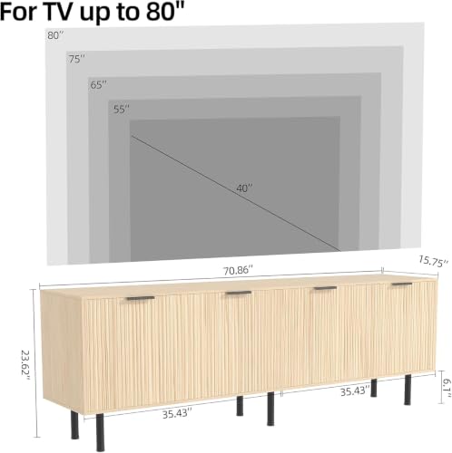 TV Stand for TVs up to 80 Inch, TV Stands for Living Room & Bedroom, view 3