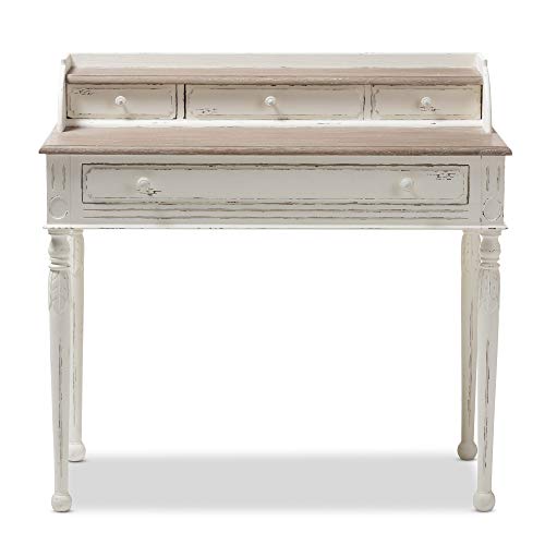 Anjou Traditional French Accent Writing Desk, White, view 5