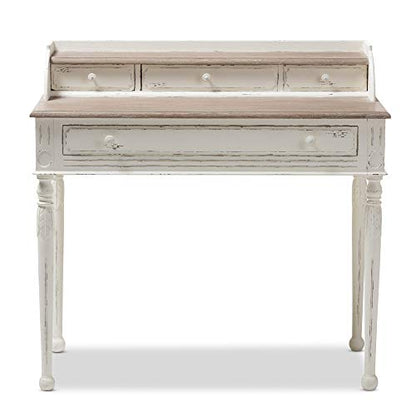 Anjou Traditional French Accent Writing Desk, White, view 5