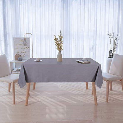 100% Waterproof Rectangle PVC Tablecloth - 54 x 78 Inch - Oil Proof Spill Proof Vinyl Table Cloth, Wipe Clean Table Cover for Dining Tables, Buffet Parties and Camping, Grey