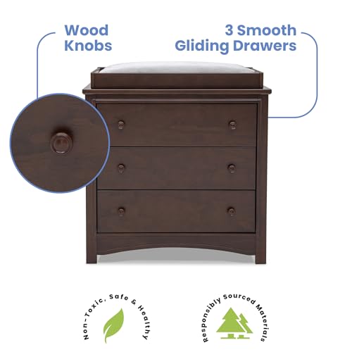 Perry 3 Drawer Dresser with Changing Top and Interlocking Drawers, view 7