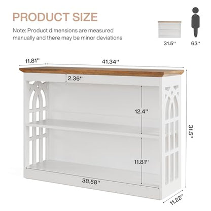 Tribesigns Modern Console Table for Entryway, 41.34-Inch White Sofa Table Behind The Couch with 3-Tier Storage, Narrow Hallway Furniture for Living Room