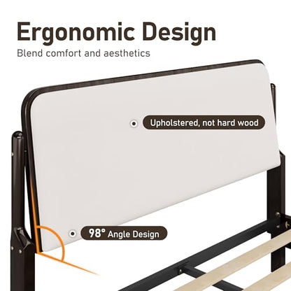 Queen Bed Frame with Upholstered Headboard, view 4