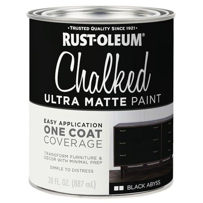 Black Abyss Chalked All-in-One Ultra Matte Paint | One Coat Coverage | No Primer, Sanding, Or Topcoat Needed | Easy Clean Up | Made in USA | 30 OZ