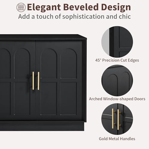 66.5" Sideboard Buffet Cabinet with Storage, Modern Credenza, view 6