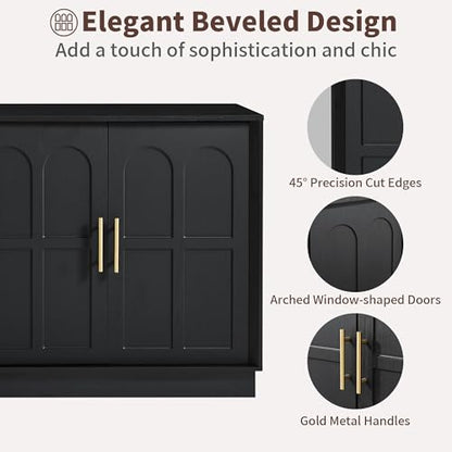 66.5" Sideboard Buffet Cabinet with Storage, Modern Credenza, view 6