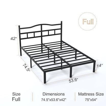 Snaye 14 Inch Full Size Bed Frame with Headboard, view 3