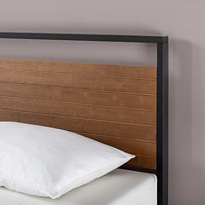 ZINUS Suzanne 37 Inch Metal and Wood Platform Bed Frame / Solid Wood & Steel, view 5