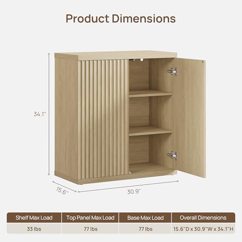 Buffet Cabinet with Storage Sideboard Cabinet with Doors & Shelves, view 4