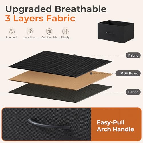 8 Drawer Black Dresser for Bedroom Tall, Organizer Storage, view 6