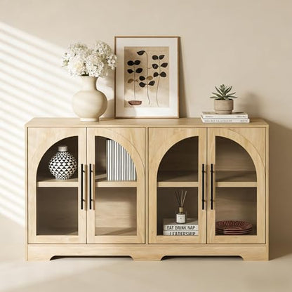 55" Sideboard Buffet Cabinet with Glass Doors, view 2