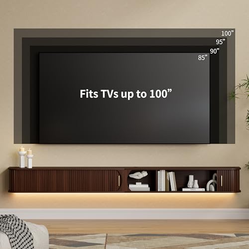 94.8" Floating TV Stand with Power Outlet for TVs up to 100", view 4