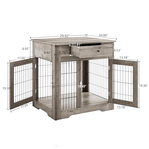 Okak Furniture Style Dog KennelGrey, view 3
