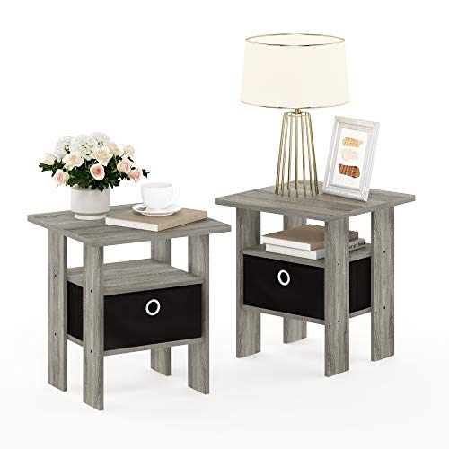 Furinno TV Stand for up to 55-Inch TV and 2 End Tables with Bin Drawer