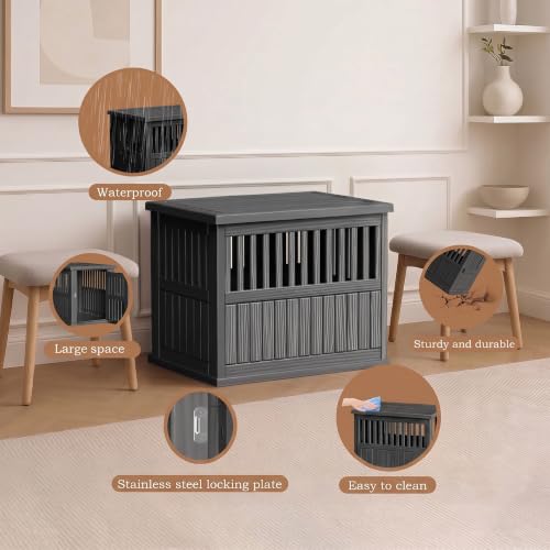Dog Crate Furniture, Black, 29.65 * 21.34 * 25.28, view 7