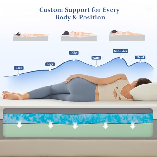 12 Inch Queen Foam Mattress Cooling Gel Memory for Pressure Relief & Deep Sleep, view 5