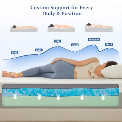 12 Inch Queen Foam Mattress Cooling Gel Memory for Pressure Relief & Deep Sleep, view 5