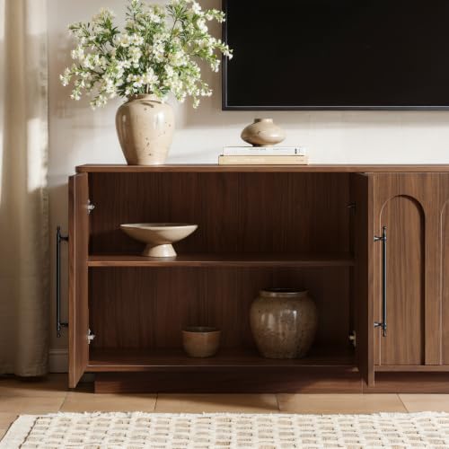 94.5" Extra Long Arched TV Stand for TVs Up to 100 Inch (Walnut), view 7