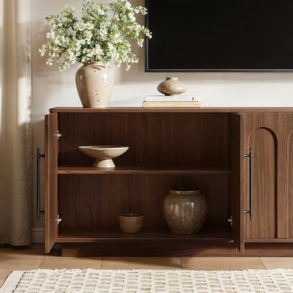 94.5" Extra Long Arched TV Stand for TVs Up to 100 Inch (Walnut), view 7